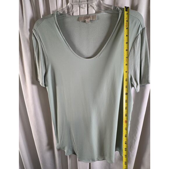 Ann Taylor LOFT Short Sleeves Media T Shirt Pale Green M Minimalists 72-36 - Picture 6 of 15